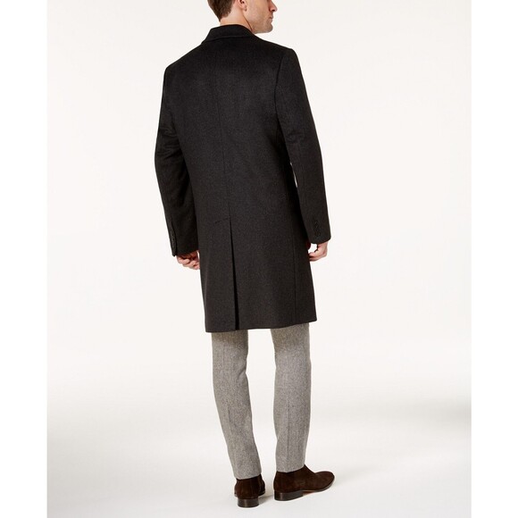 New NWT 46L 46 Long L Mens Over Coat Michael Kors Wool Cashmere Dark Gray Heathe - Picture 1 of 12